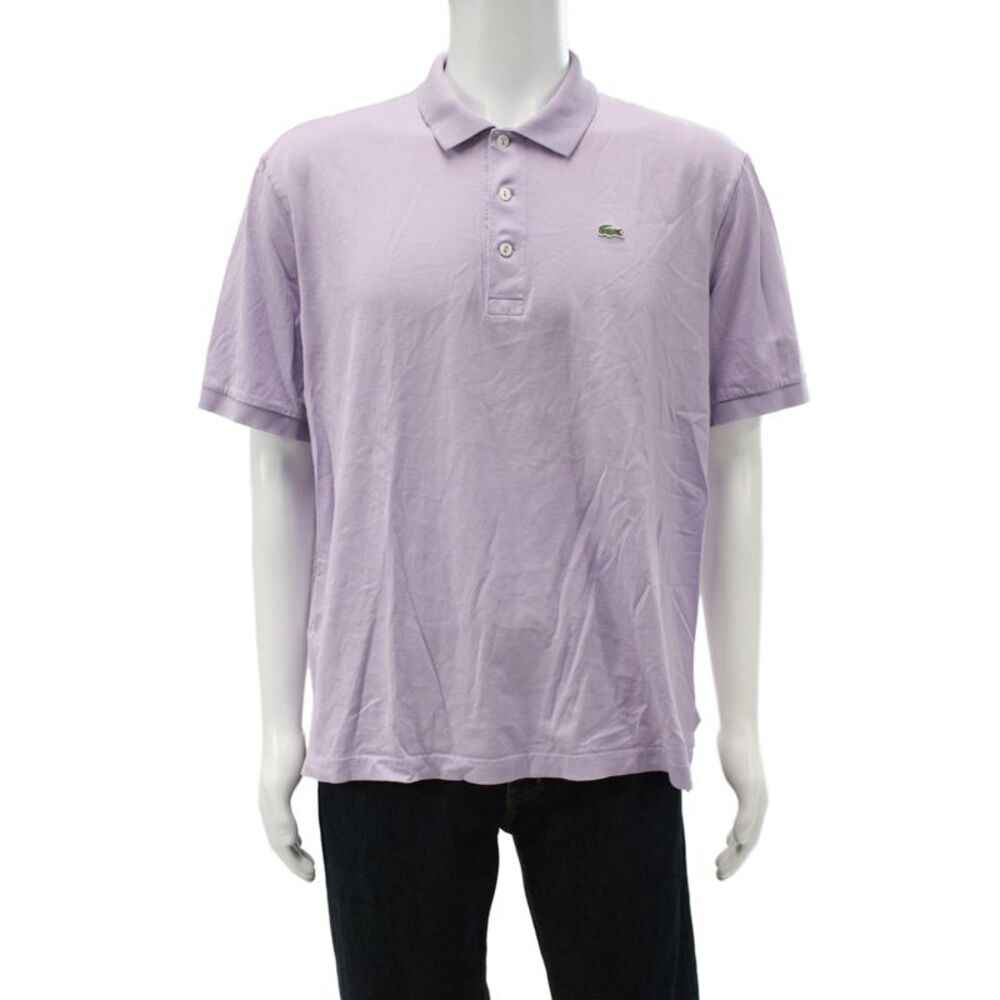 Lacoste Mens Short Sleeve Collared Cotton Shirt Purple Size 7